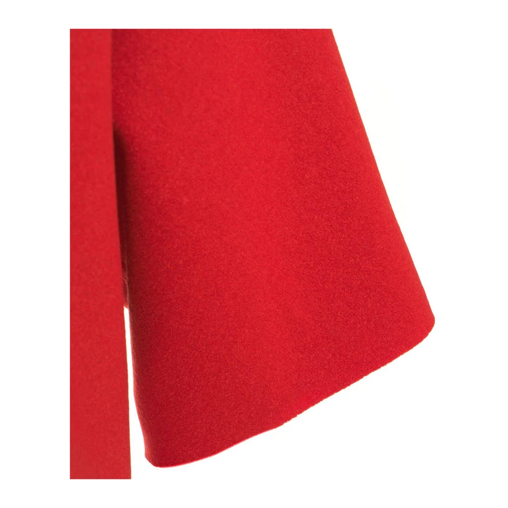 Harris Wharf London Oranje Kimono Wollen Jas Aw24 Red Dames