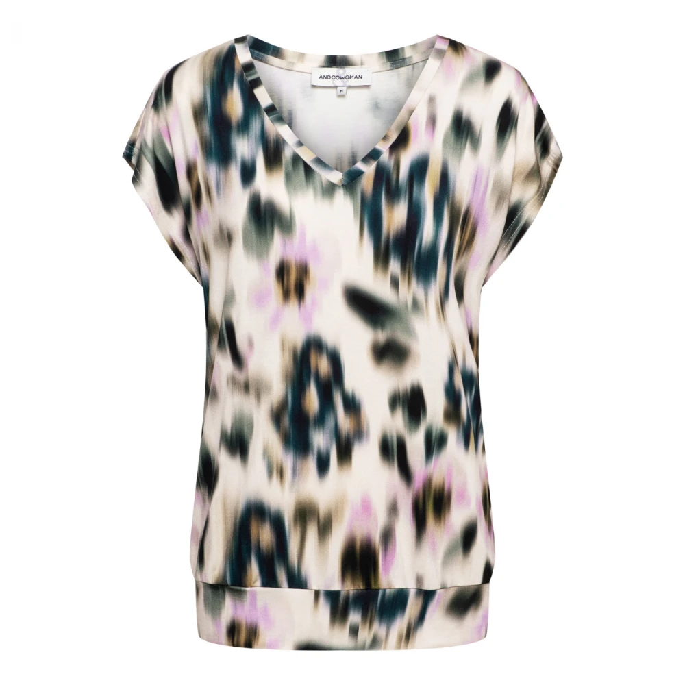 &Co Woman Bloes met lange mouwen en V-hals Multicolor Dames