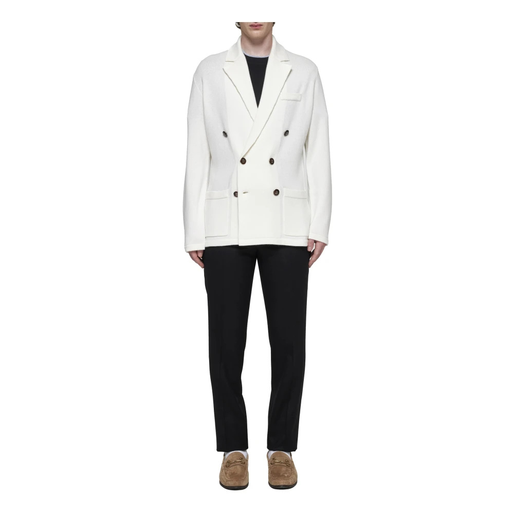 BRUNELLO CUCINELLI Kasjmier Gebreide Sweaters White Heren