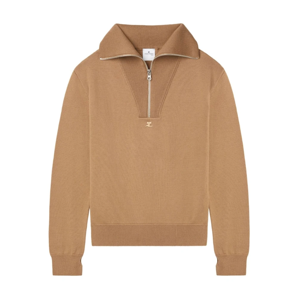 Courrèges Bruine Trui met Ritsdetail Brown Dames