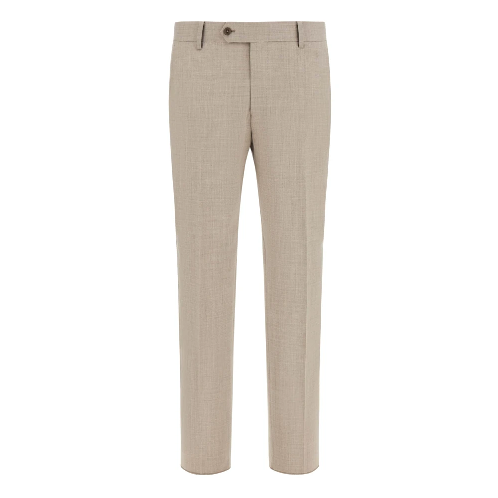 Boggi Milano B Aria B Aria Broek van Stretch Zuivere Wol Beige Heren