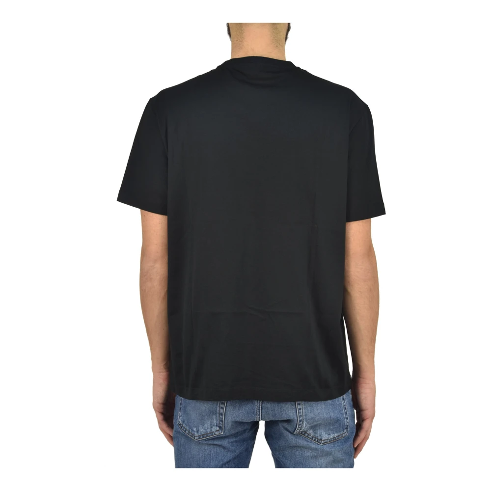 Versace Zwarte Katoenen Logo T-shirt Black Heren