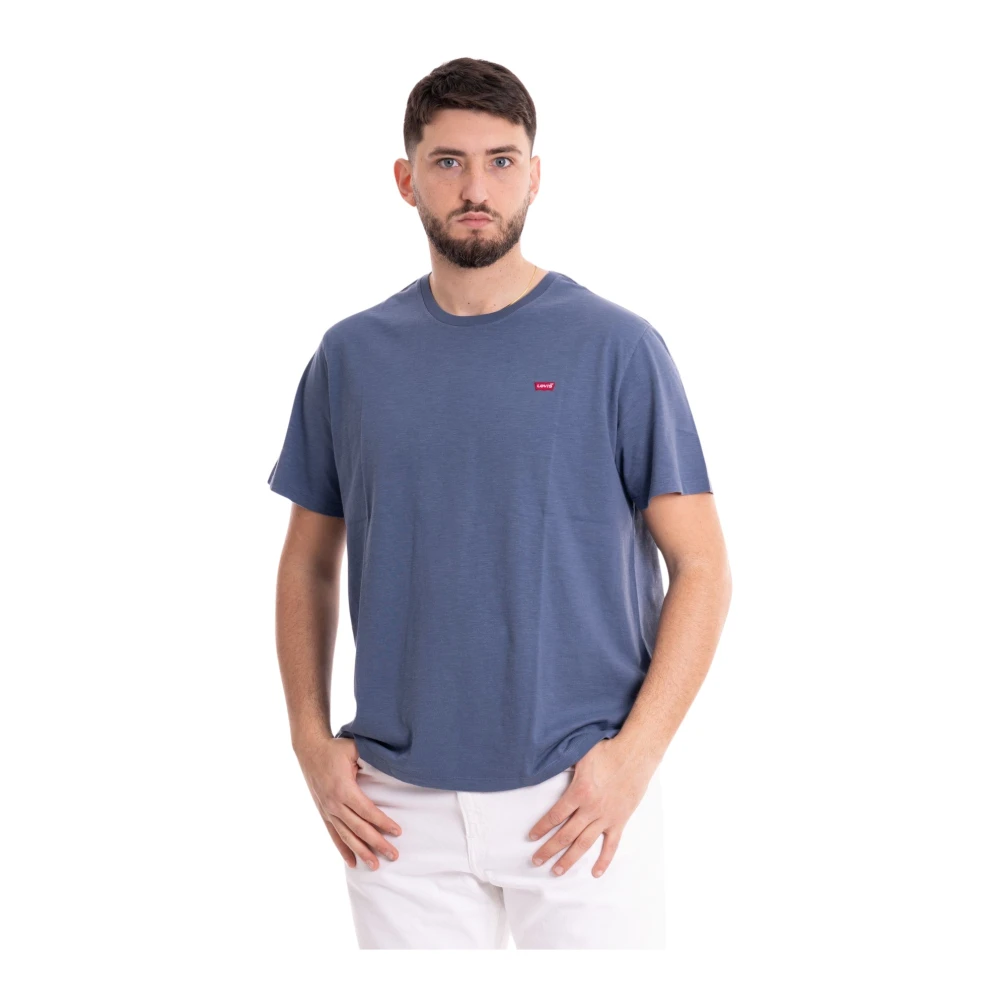 Levi's Blauw Katoenen Crew-neck T-shirt met Logo Blue Heren