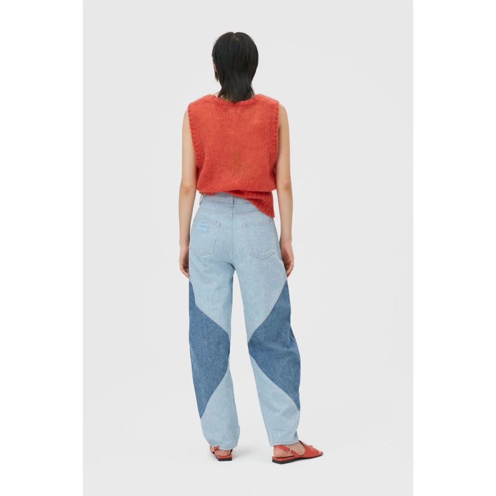 Ganni Hoge taille gebogen been denim jeans Blue Dames