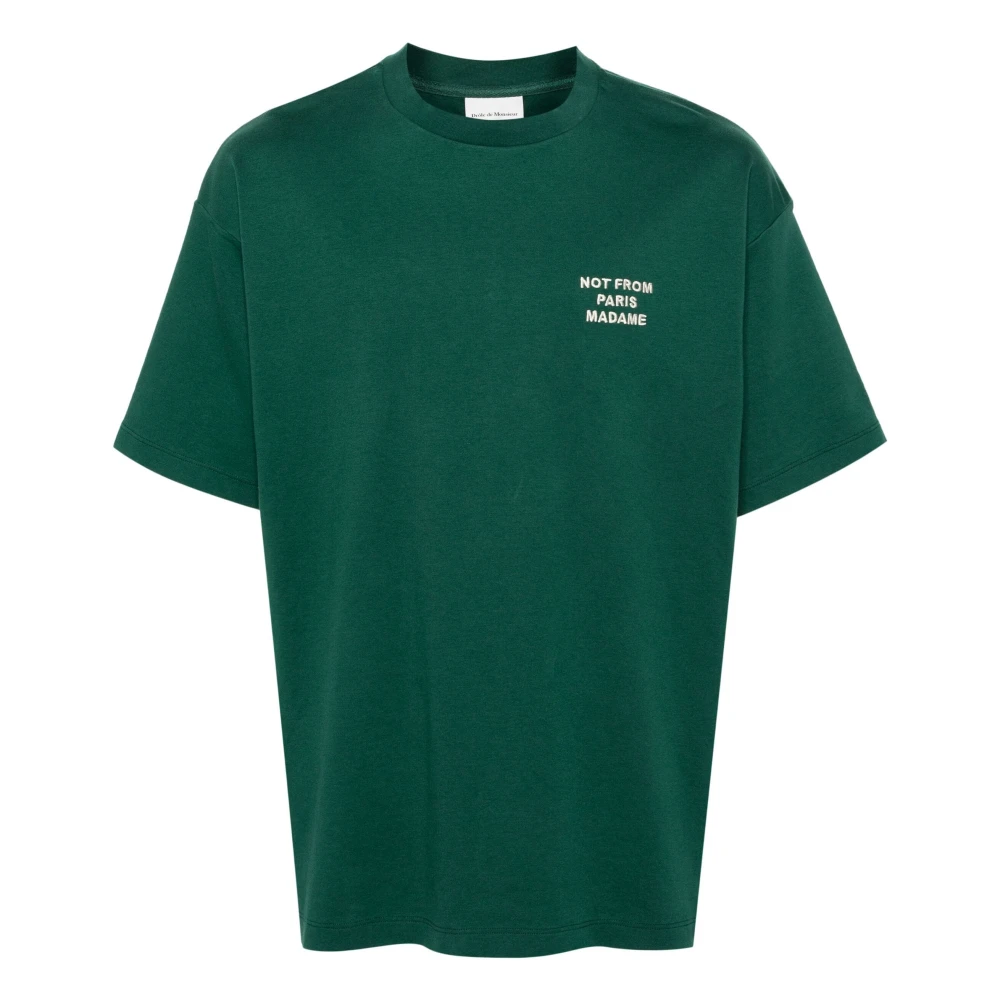 Drole de Monsieur Bosgroene Slogan T-Shirt Green Heren