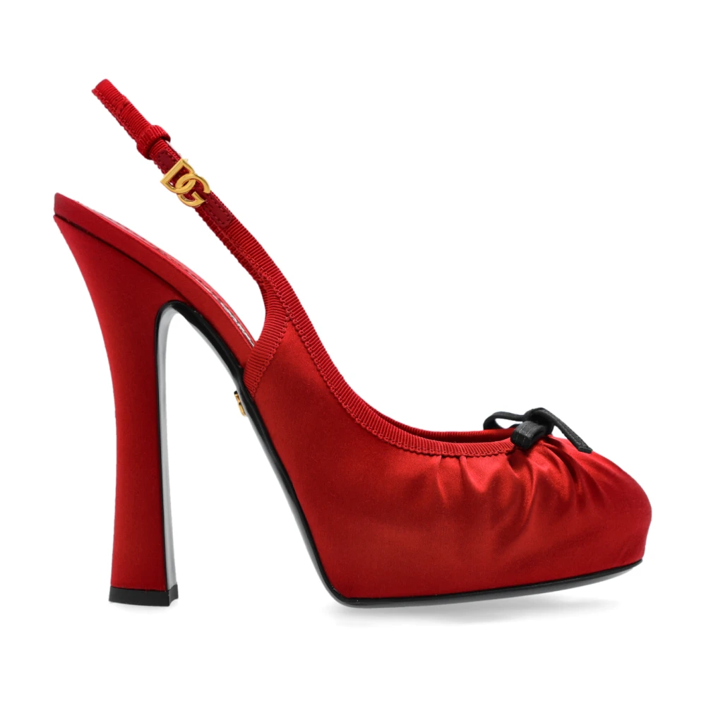 Dolce & Gabbana Women's Red Satin Platform Shoes - Pumps - 3 Uk - Shoes