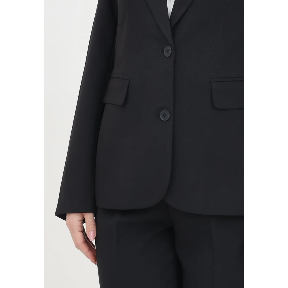Only Gestructureerde Zwarte Jas Slim Fit Black Dames