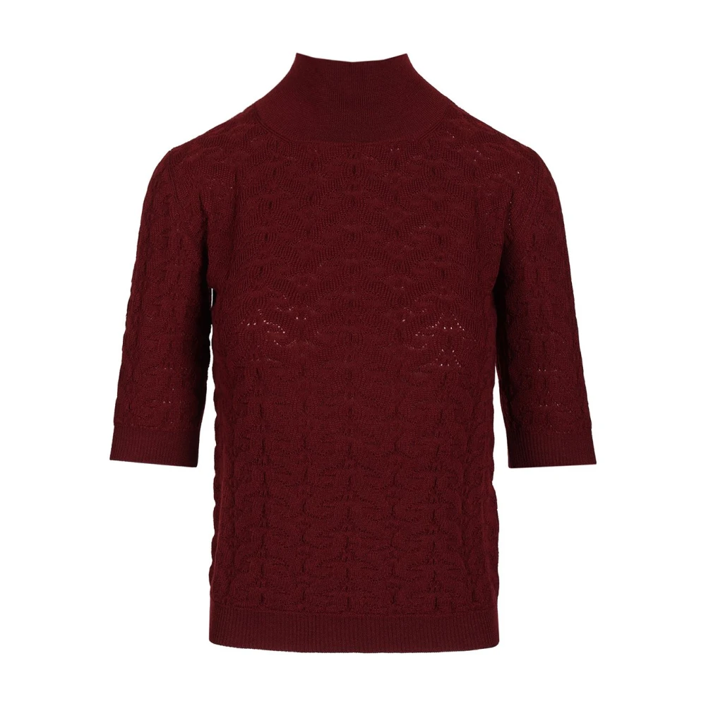 Etro Wool Turtleneck Jumper - Female - Turtlenecks - Red - M - Knitwear