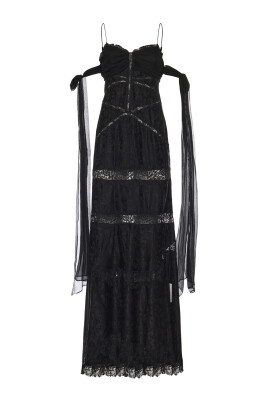 light blue dress black shoes For Love & Lemons Val Maxi Dress Black – blueandcream main image 0