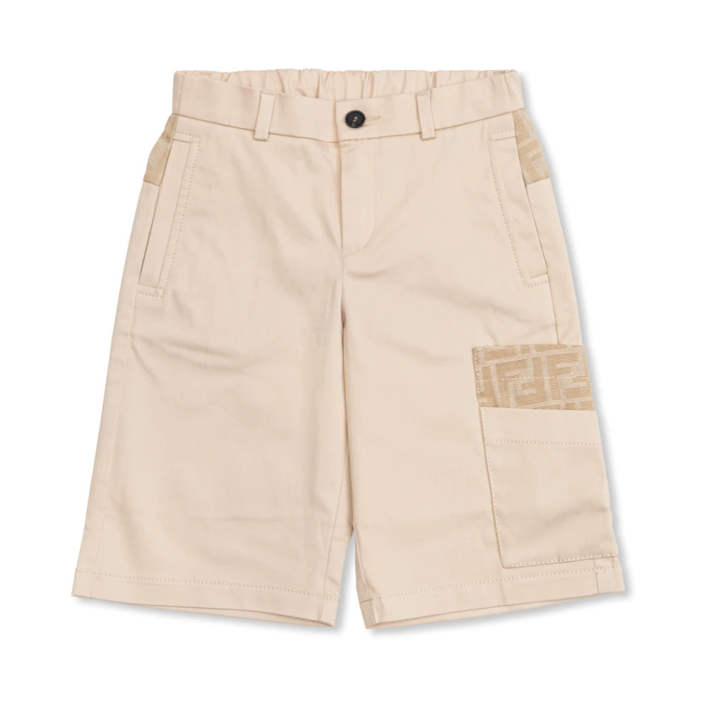 Fendi Beige Shorts, Unisex, 10 Y, Cargo Shorts