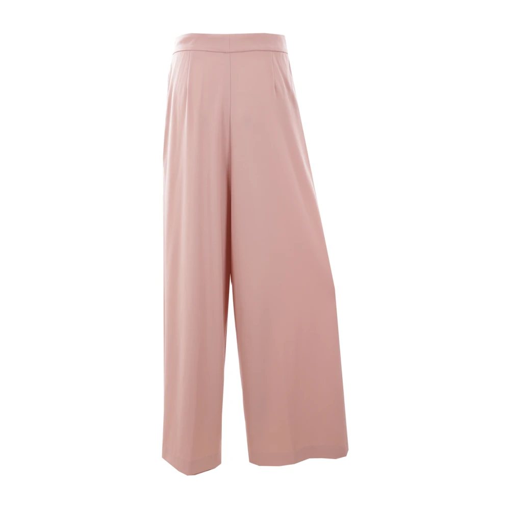 Dries Van Noten Roze Wol Palazzo Broek Pink Dames