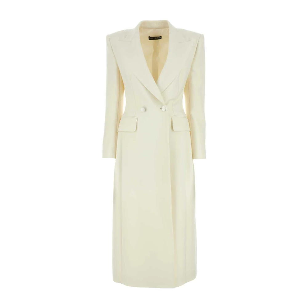 Dolce & Gabbana Ivory Cady Coat Elegant en stijlvol White Dames