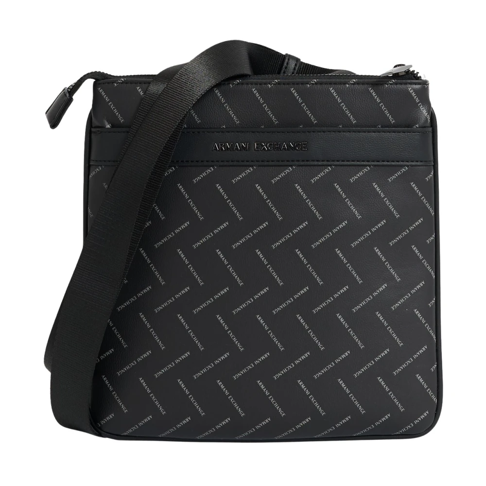 Armani Exchange Cross Body Bags, Male, One Size, Ginevra Printed Crossbody Bag Black