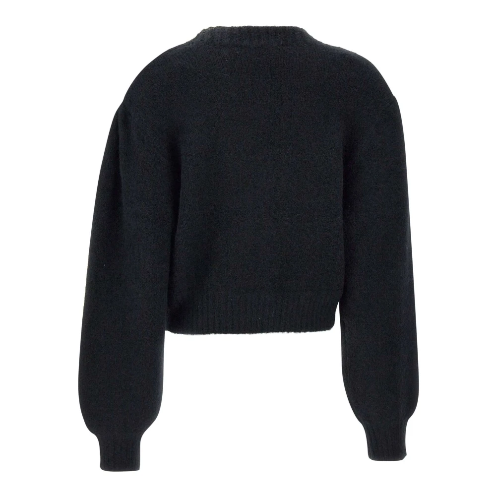 Rotate Birger Christensen Zwarte Wollen Alpaca Cardigan V-Hals Black Dames
