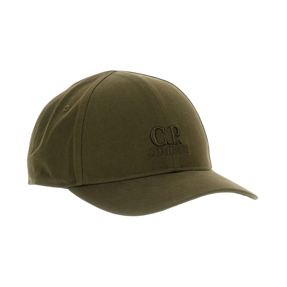 C.p. Company Men's Green Hats & Caps, One Size, Gabardine Logo Cap