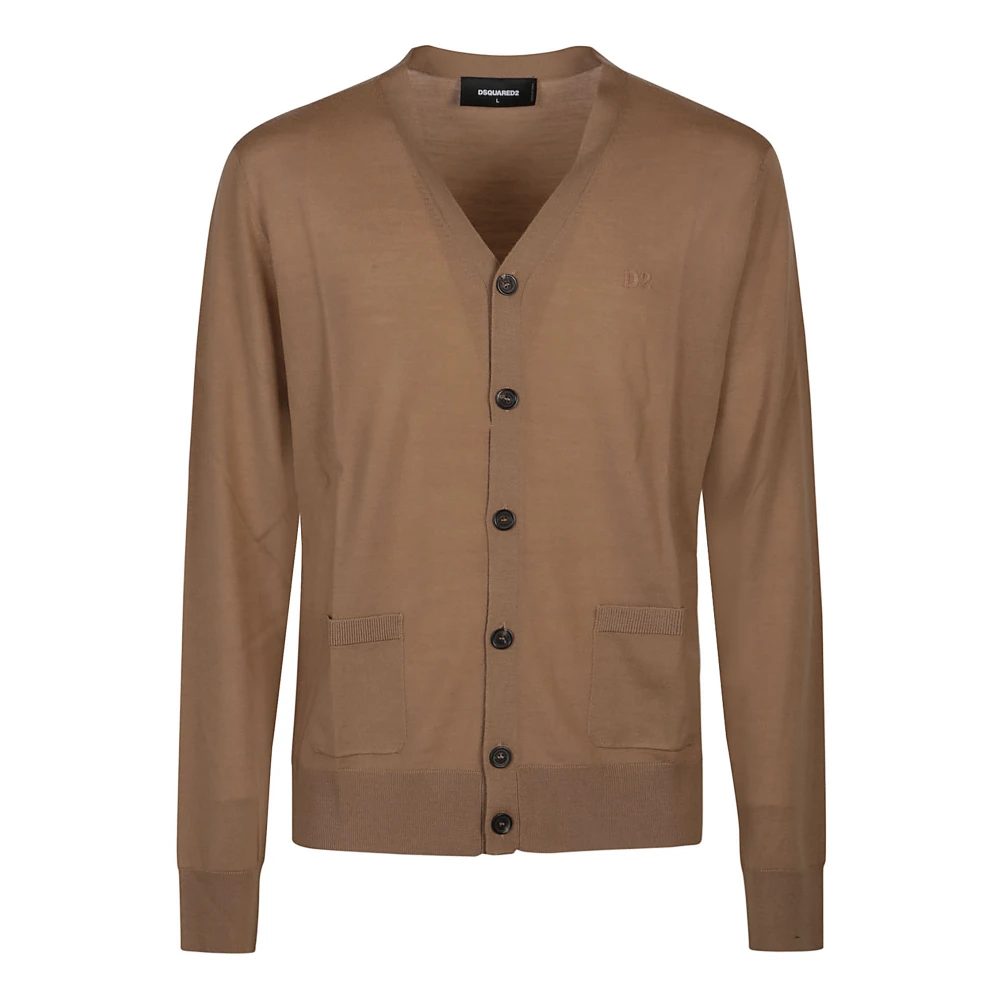 Dsquared2 Stijlvolle Gebreide Cardigan Sweater Brown Heren