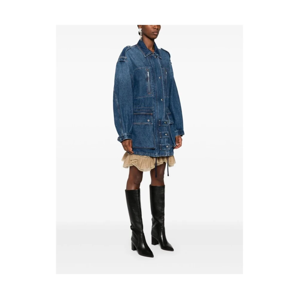 Isabel Marant Étoile Denim jack met spread kraag Blue Dames