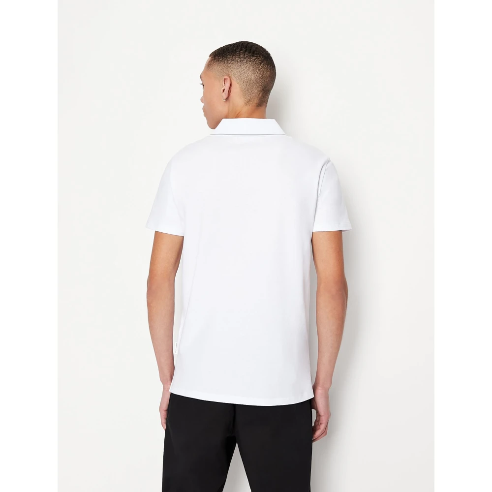 Armani Exchange Witte Polo Shirt met Stretchkatoen White Heren