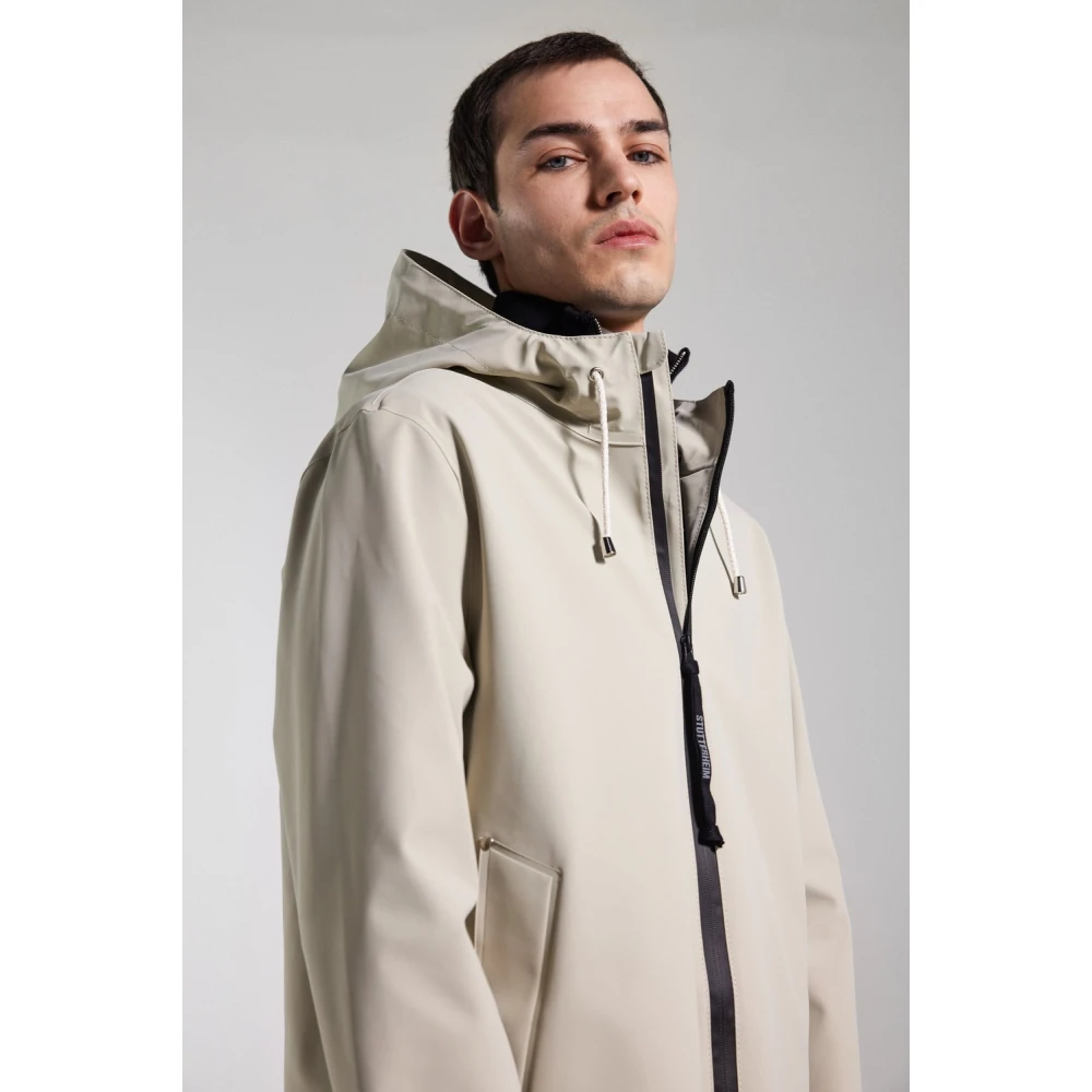 Stutterheim Lichtgewicht Waterdichte Rits Regenjas Beige Heren