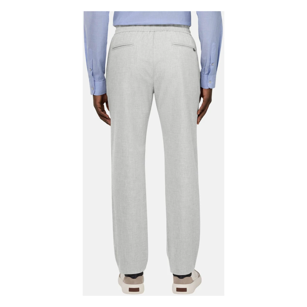 Boggi Milano City Broek van Stretch Seersucker Gray Heren