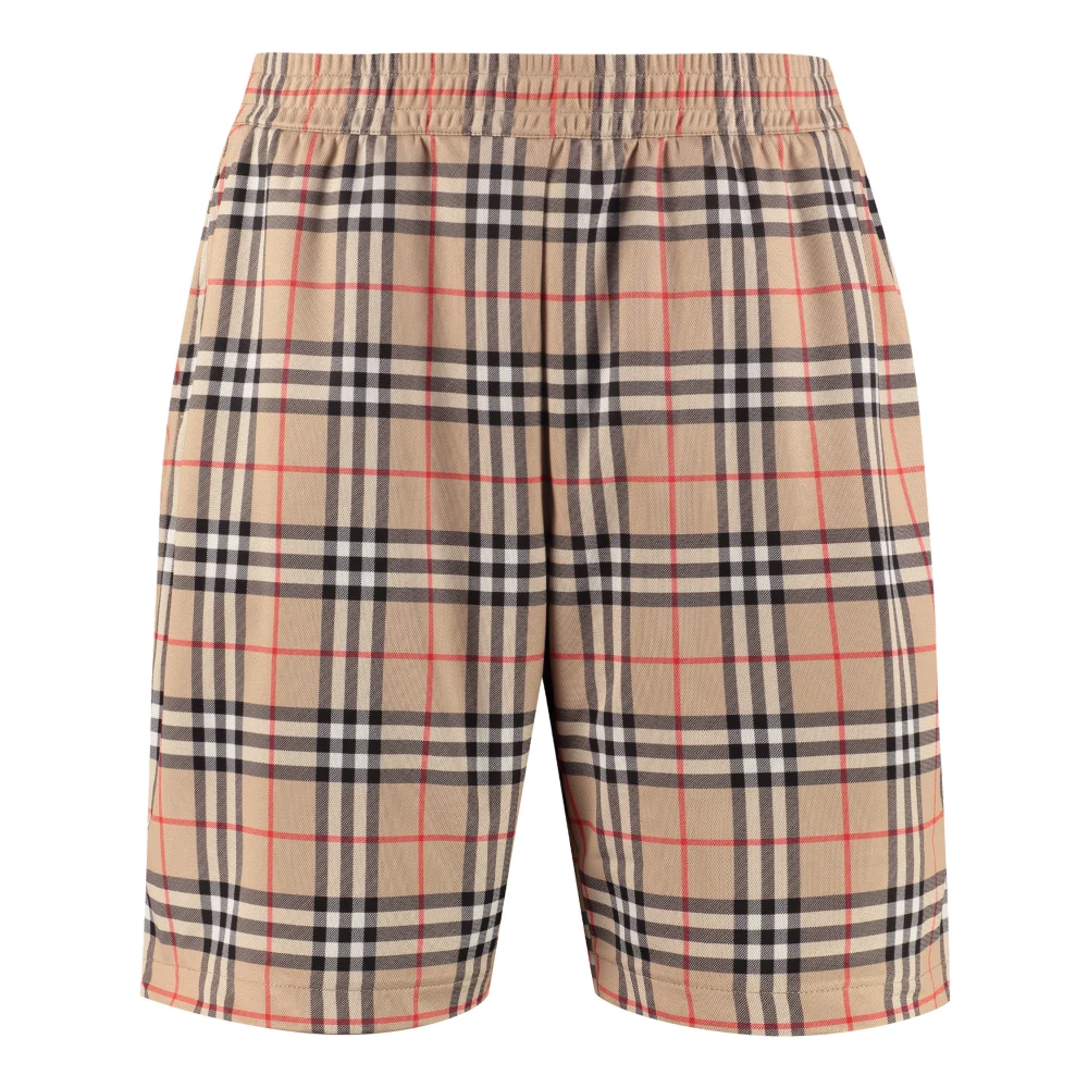 Burberry Rutiga Shorts med Meshfoder Beige, Herr