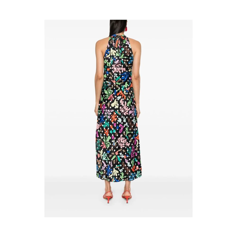 Rixo Polka Dot Bloemen Halternek Jurk Multicolor Dames