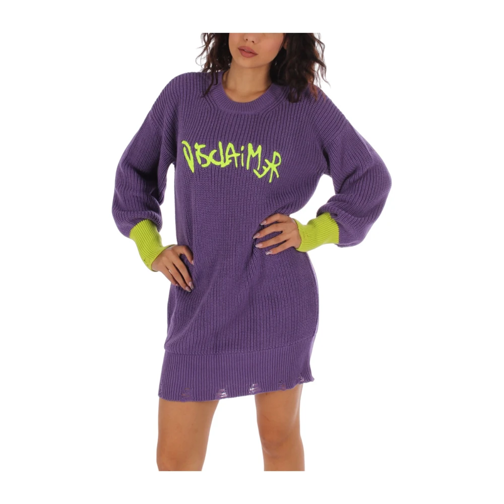 Disclaimer Knitted Dresses Purple Dames