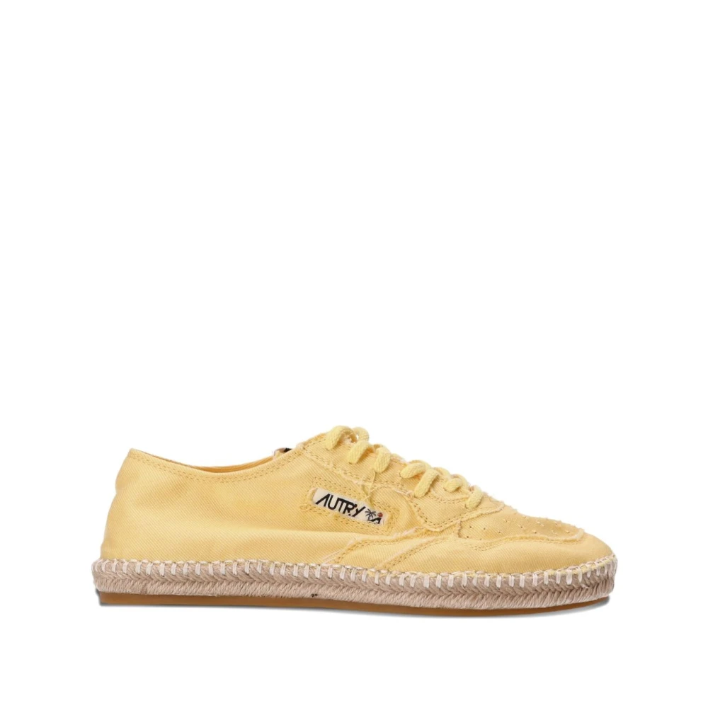 Autry Women's Yellow Espadrilles, 8 Uk, Silk & Nylon Flat Shoes