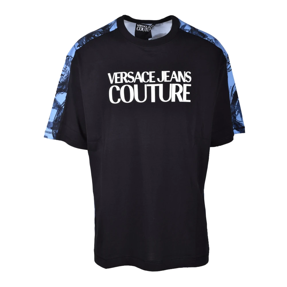 Versace Jeans Couture Katoenen T-shirt met Stijlvol Ontwerp Black Heren