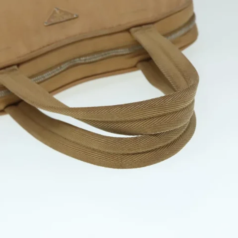 Prada Vintage Pre-owned Nylon handbags Beige Dames