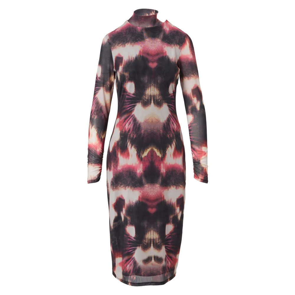 comma Modieuze Slim Fit Midi Jurk Multicolor Dames