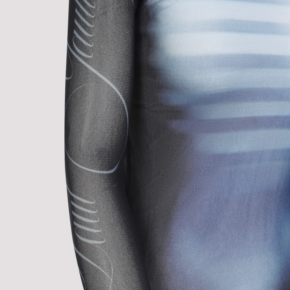 Jean Paul Gaultier Blauwe Topkleding met Unieke Print Blue Dames