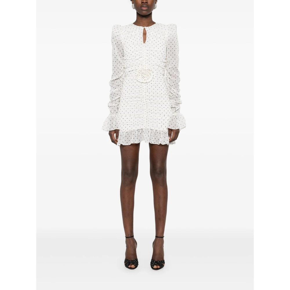 Rotate Birger Christensen Witte Jurk met Geplooide Corsage White Dames