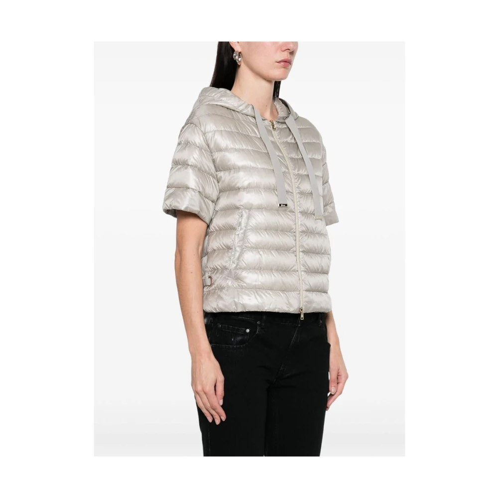 Herno Taupe Grijs Capuchon Rits Jas Gray Dames