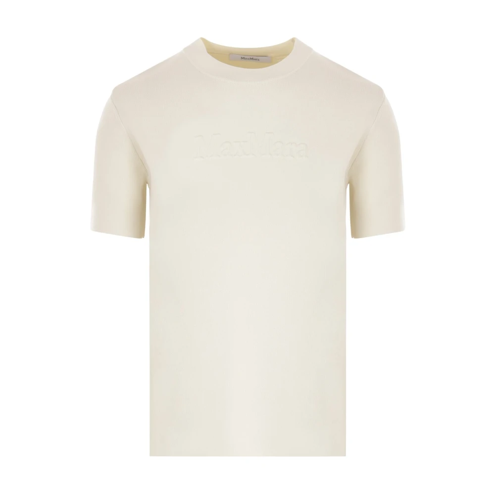 Max Mara Natuurlijke Gebreide Logoshirt White Dames