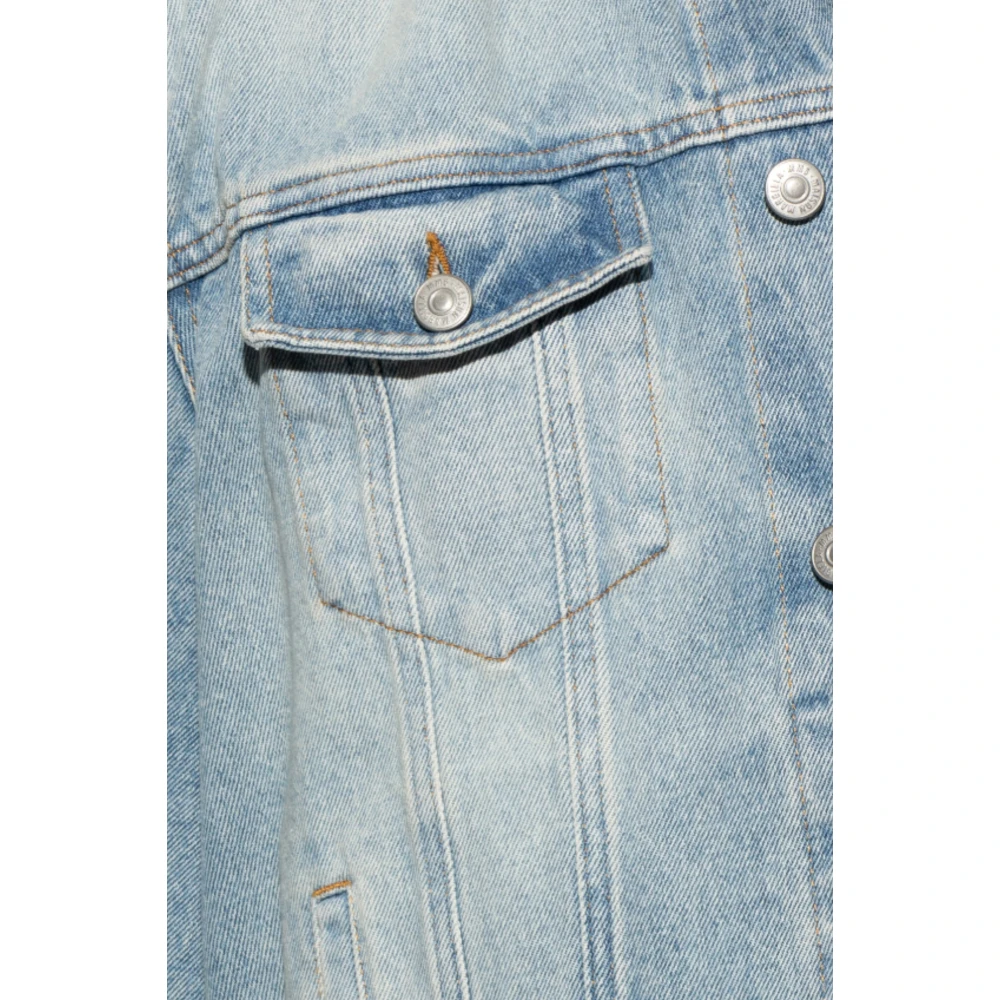 MM6 Maison Margiela Denim Jack met Vintage Effect Blue Heren