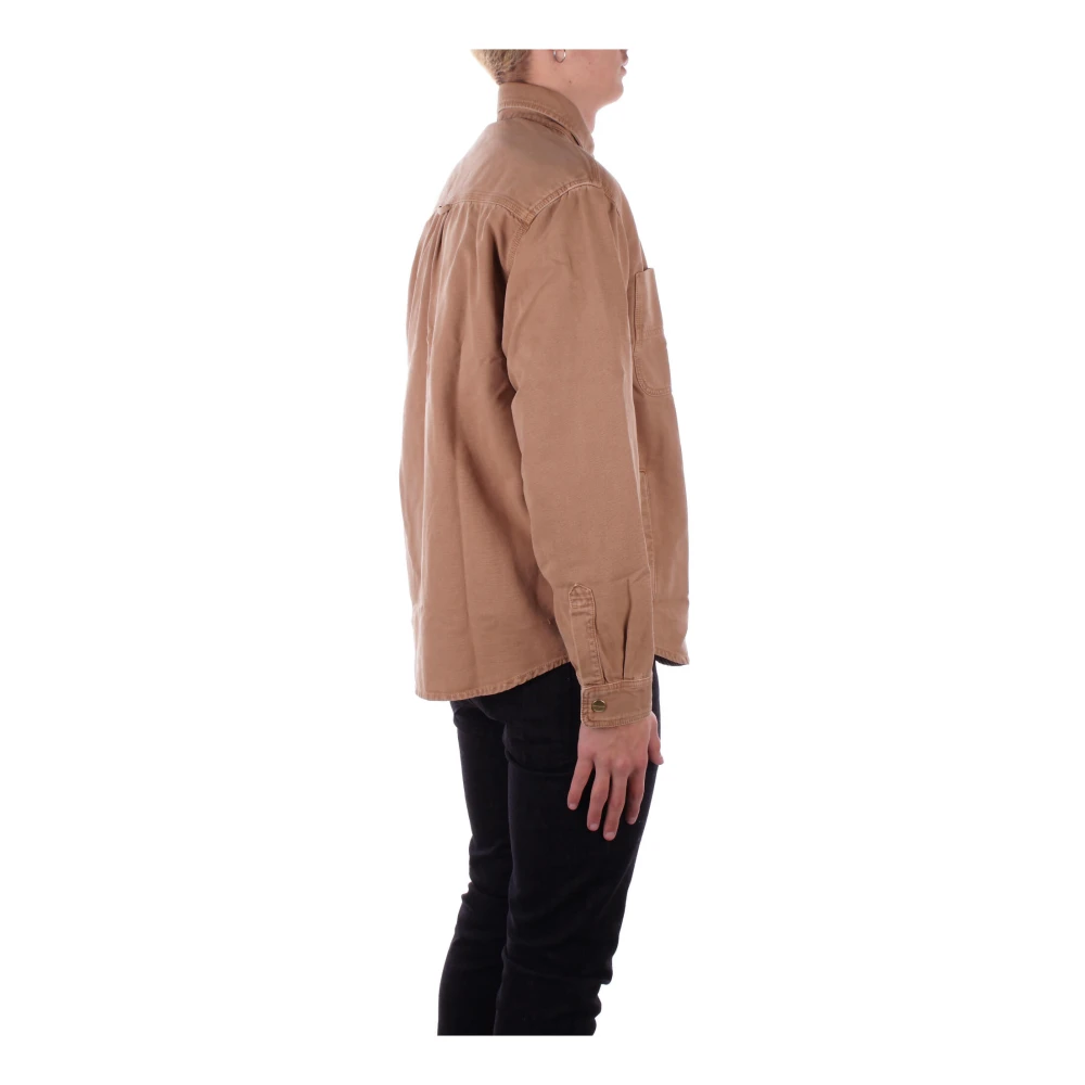 Carhartt WIP Logo Zijkant Shirt met Zakken Brown Heren