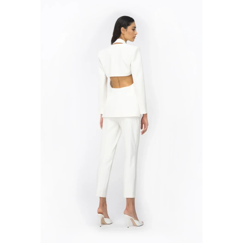 pinko Cropped Trousers White Dames