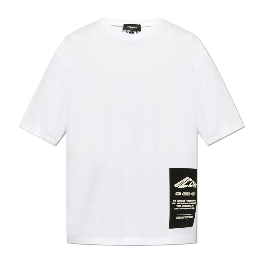 Dsquared2 T-shirt met logo patch White Heren
