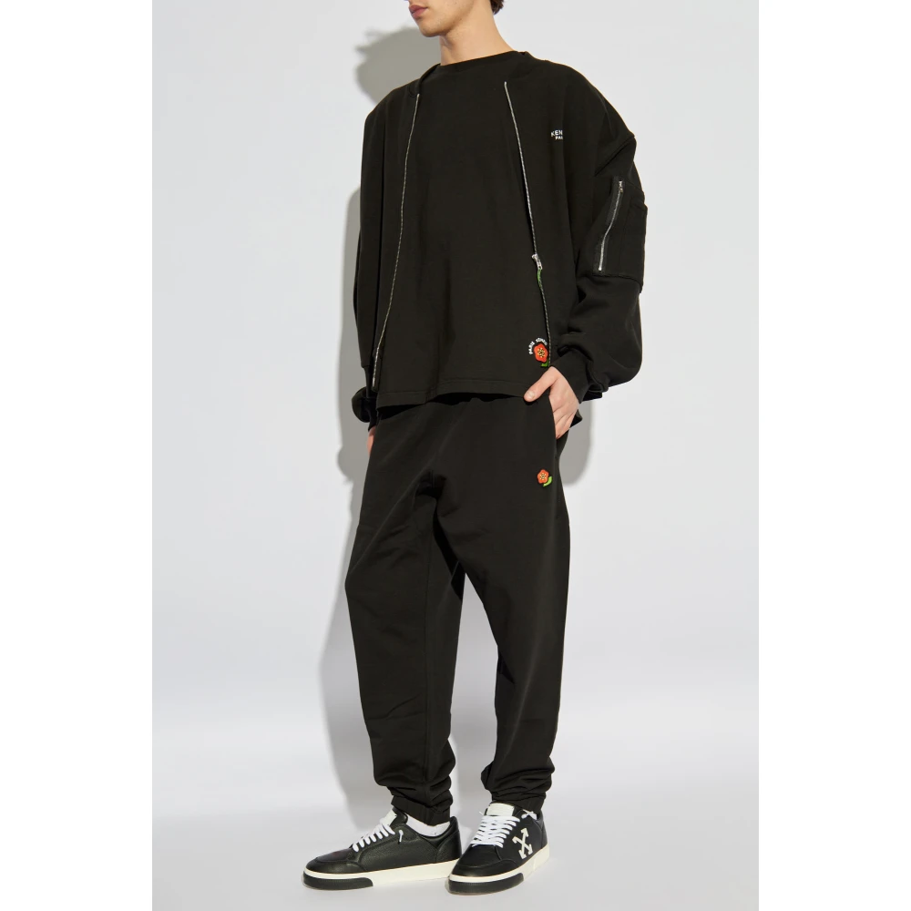 Kenzo T-shirt met geborduurd logo Black Heren