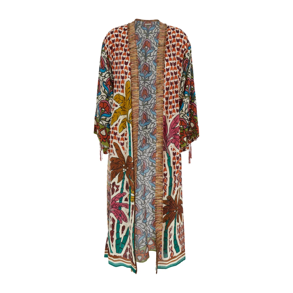 Anjuna Multicolor Kimono met Trekkoordmanchetten Multicolor Dames