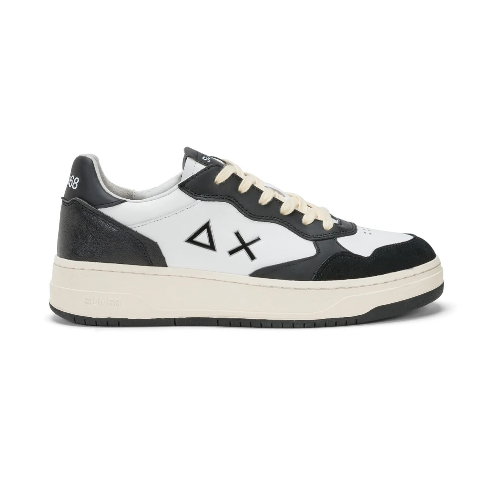 Sun68 Men's Black Sneakers, 6 Uk, Leather Casual Sneaker