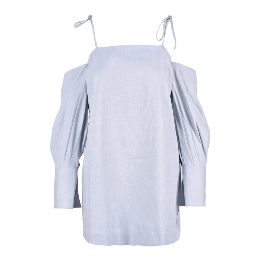 Erika Cavallini Linnenmix jurk met elastaan Gray Dames