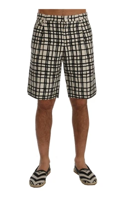Randig Linne Casual Shorts