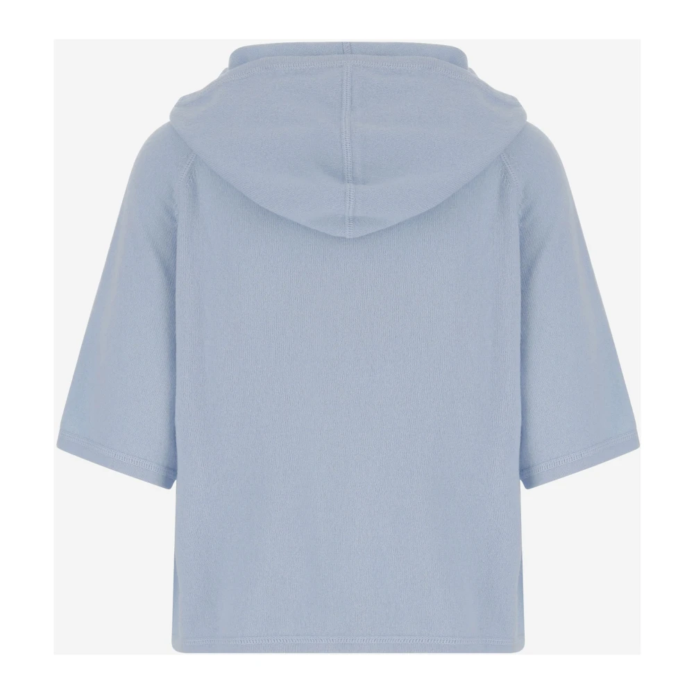 allude Katoenen-mix Knit Hoodie Blue Dames