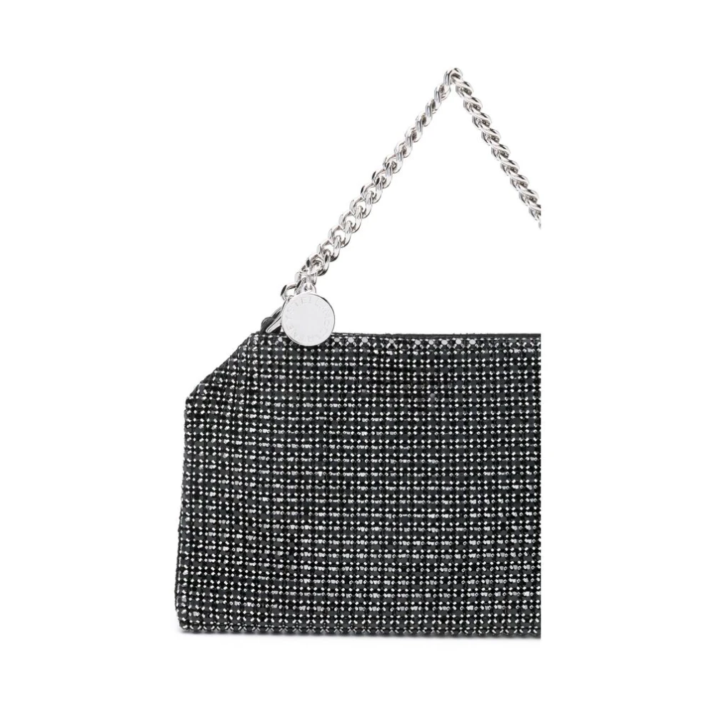 Stella Mccartney Zwarte Top Rits Ketting Schouder Tas Gray Dames
