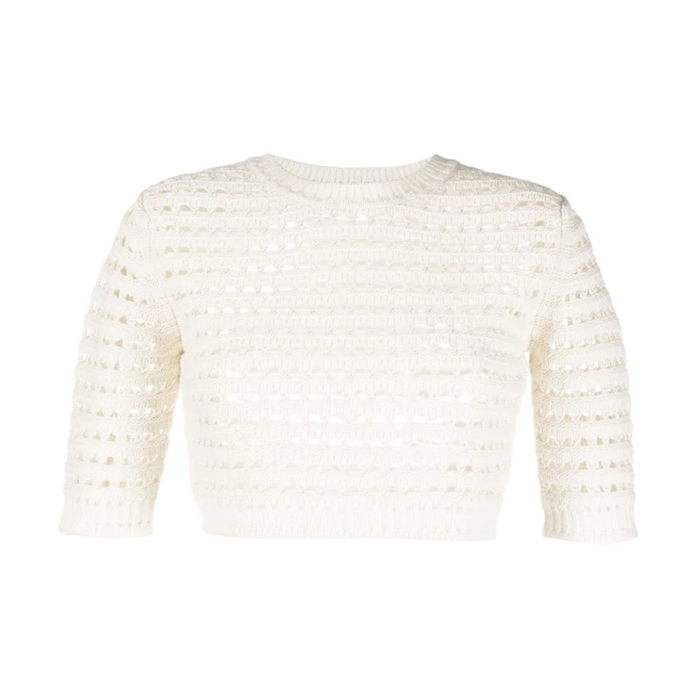 See by Chloé Witte Wol Katoen Nylon Sweater White Dames