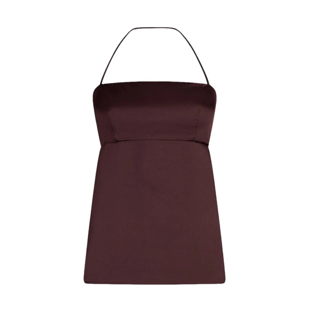 Liu Jo Women's Brown One-Shoulder Satin Top