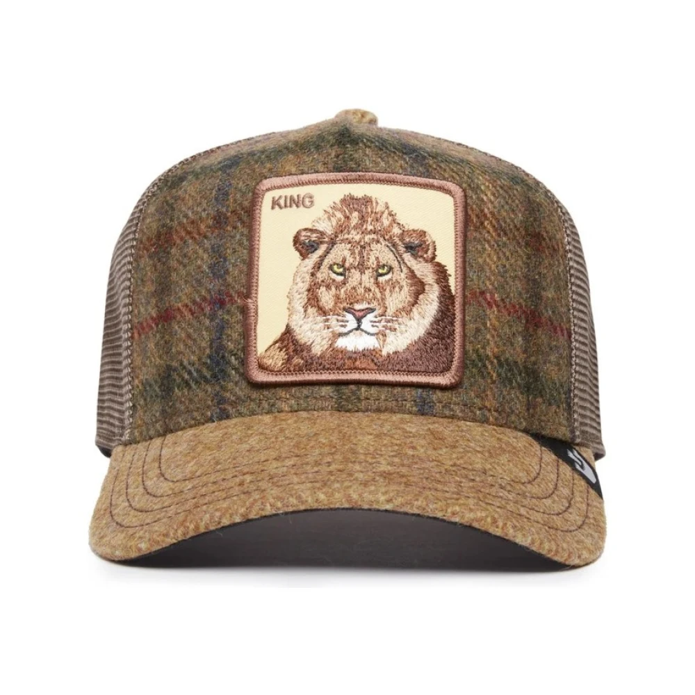 Goorin Bros Groen Geruite Moon Lion Trucker Cap Green Heren