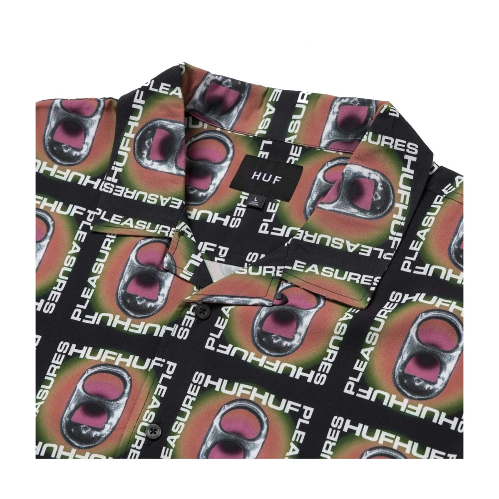 HUF Zwarte Pop Top Rayon Geweven Shirt Multicolor Heren